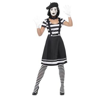 Déguisement Mime noir et blanc femme