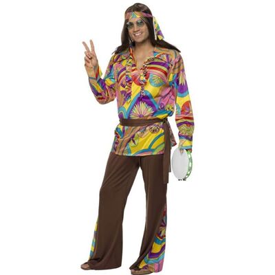 Psychedelisches Hippie-Kostüm für Herren - M