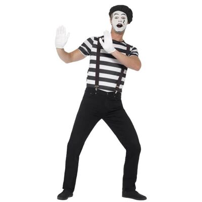 Black and white Mime costume for men