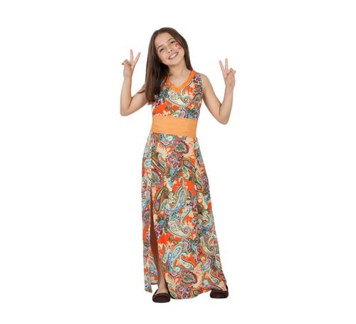 Disfraz para niñas de Hippie Estampada - 10-12A