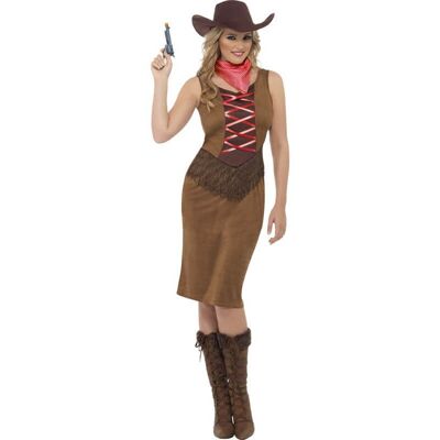 Cowgirl Kostüm mit Mieder für Damen