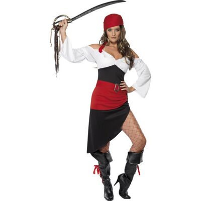 Freches Piratenfrauen Kostüm - S