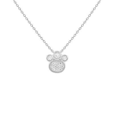 Loyalty Necklace In 925 Sterling Silver With Rhodium Plating And Shiny Zirconia.