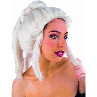 Deluxe corkscrew lady wig - White