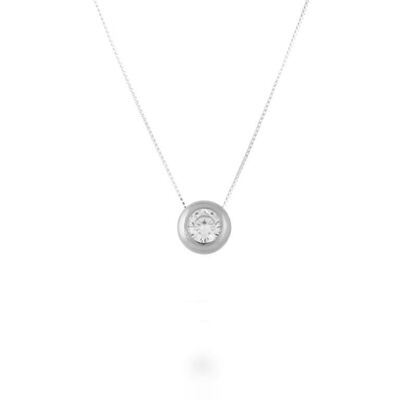Truth Necklace in 925 Sterling Silver with Rhodium Plating and Shiny Zirconia.
