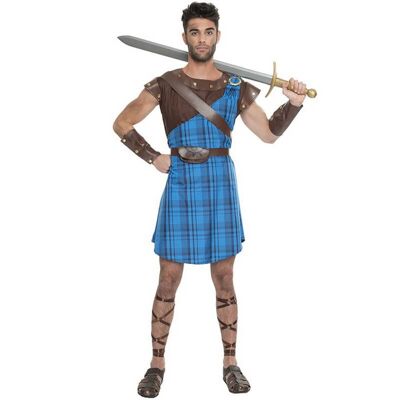 Costume da guerriero scozzese blu per uomo
