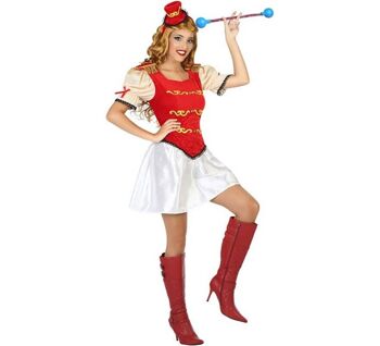 Déguisement Majorette rouge femme - S