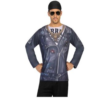 T-shirt costume de motard pour homme - M-L