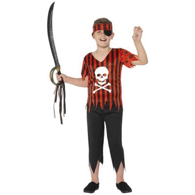 Jolly Skull Piratenkostüm für Jungen - 10-12A