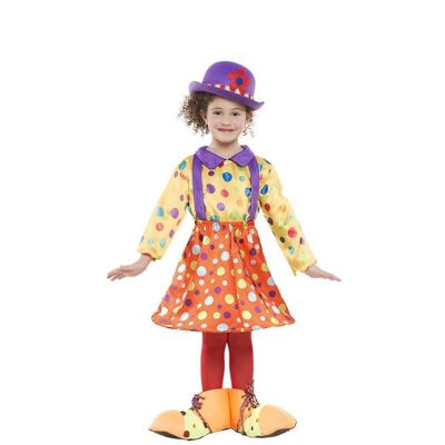Costume da clown a pois per bambina