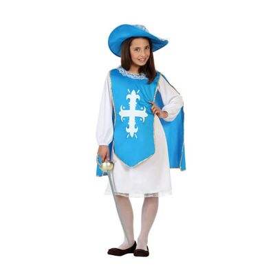Hellblaues Musketier Kostüm für Mädchen