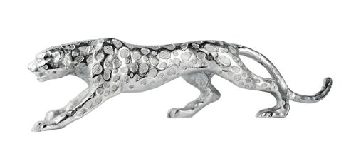 Leopard Deko Figur Silber