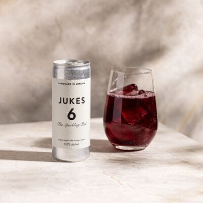 Jukes 6 Sparkling Cans - 0% alcohol - premixed - Apple cider vinegar based - red fruits and deep taste - 4 x 250ml cans in a box