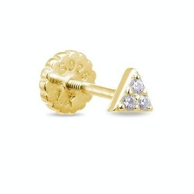 Calye Earrings In 925 Sterling Silver With 18K Yellow Gold Plating And Brilliant Zirconia.