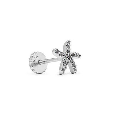 Lamya Earrings In 925 Sterling Silver With Rhodium Plating And Shiny Zirconia. 2