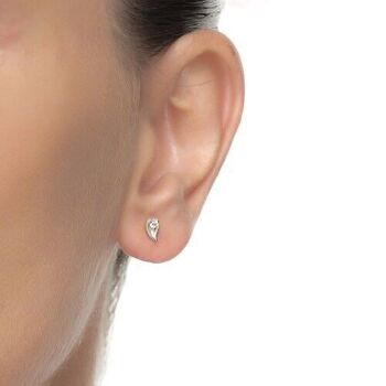 Boucles d'oreilles Lacloc en argent sterling 925 avec placage rhodium et zircone brillante. 5