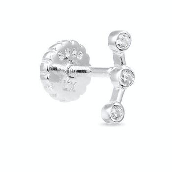 Boucles d'oreilles Qant en argent sterling 925 avec placage rhodium et zircone brillante. 3