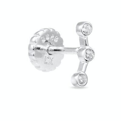 Qant Earrings in 925 Sterling Silver with Rhodium Plating and Shiny Zirconia.