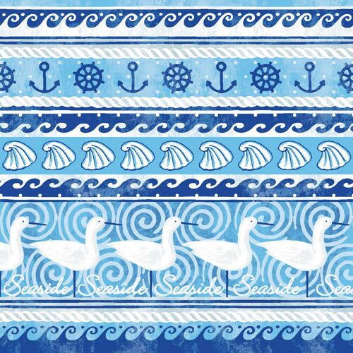 Serviette Seaside in Blau aus Linclass® Airlaid 40 x 40 cm, 12 Stück