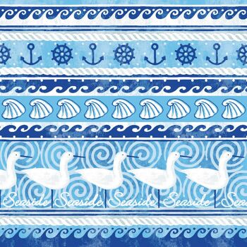 Serviette Seaside en bleu de Linclass® Airlaid 40 x 40 cm, 12 pièces 1