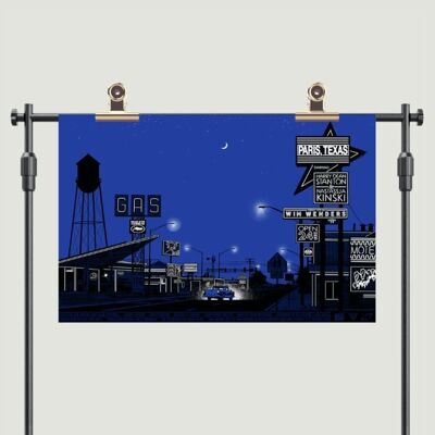 Limited Edition Movie Poster - Paris, Texas - Magic Night - Screenprint - Plakat