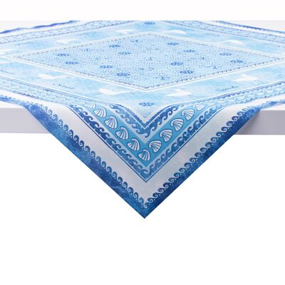 Tablecloth Seaside in blue from Linclass® Airlaid 80 x 80 cm, 1 piece