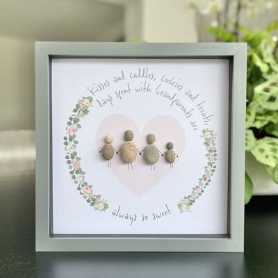 PEBBLE ARTWORK GIFT -|  Kisses and cuddles, cookies and treats, days spent with grandparents are always so sweet