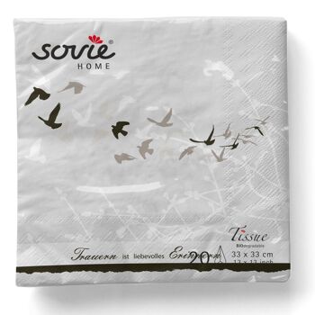 Serviette en tissu deuil 33 x 33 cm, 20 pièces 5