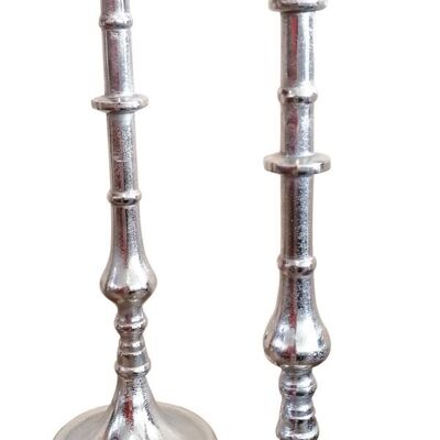 Chandelier lot de 2 bougies bâton argentées