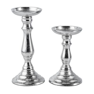 Set di 2 candelieri in argento