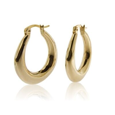 18K Yellow Gold Plated Metal Alloy Oumy Earrings.