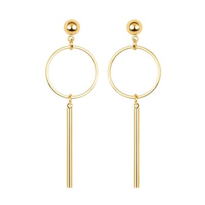 18K Yellow Gold Plated Metal Alloy Coion Earrings.