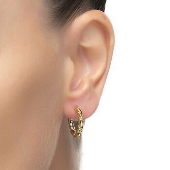 Boucles d'oreilles Phiaken en alliage de métal plaqué or jaune 18 carats. 3