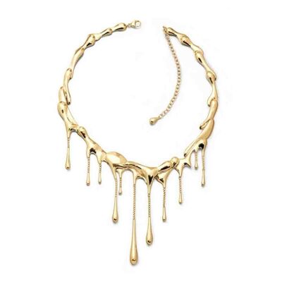 Drop Statement Necklace Gold vermeil