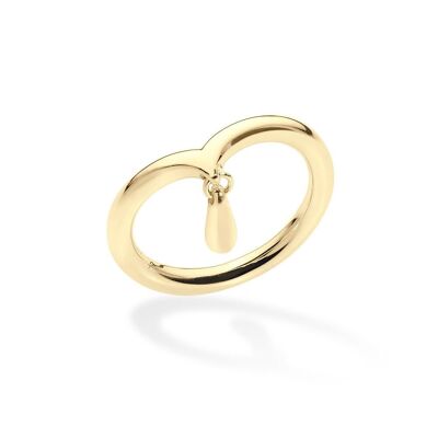 Midi Ring with Drop Gold Vermeil