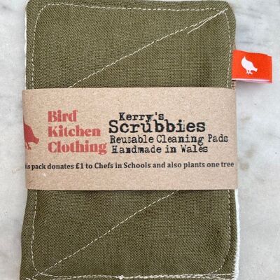 Bird X Scrubbies Plastic Free Sponges - Green Linen