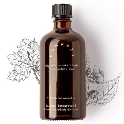 bumwell® baby wound protection liquid with organic oak bark and organic black tea 100ml