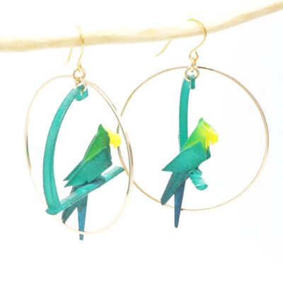 EMERALD Parrot earrings