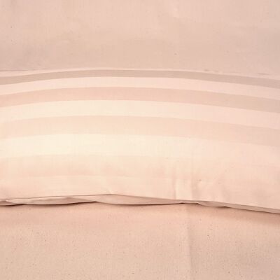 Housse 25 x 60 cm rayures blanches, satin organique, article 4602511