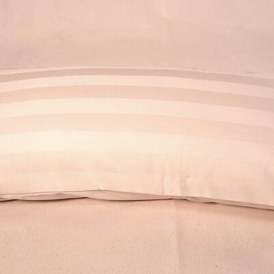 Housse 25 x 60 cm rayures blanches, satin organique, article 4602511