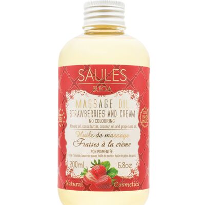 Saules Fabrika Olio da Massaggio Fragole con Crema 200 ml