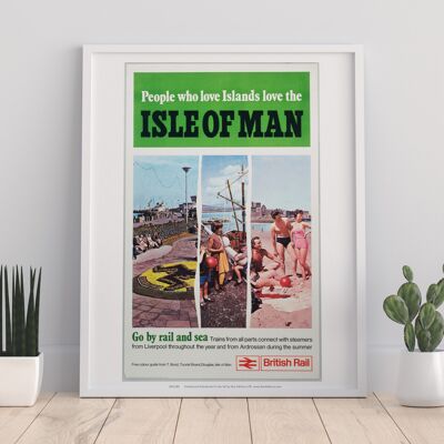 Isola di Man, vai in treno e in mare - Stampa artistica premium 11 x 14".