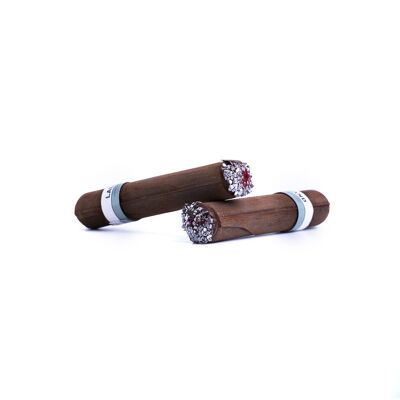 Chocolate cigars with puff pastry peanut praline - Box of 2 cigars