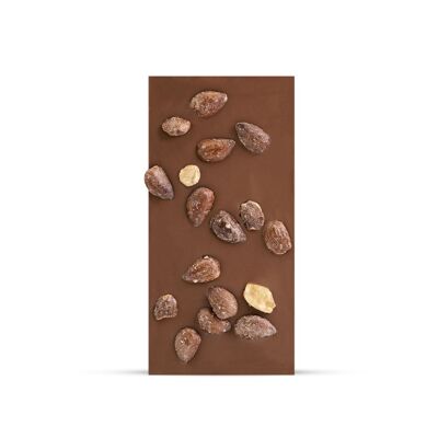 Barra de chocolate con leche 42% almendras