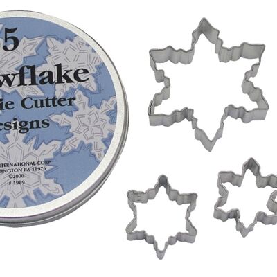 Snowflake Tin-Plated Cookie Cutter Set in Storage Tin