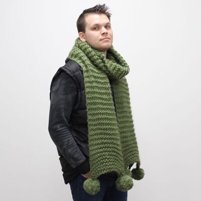 Pom Pom Scarf Beginners Knitting Kit