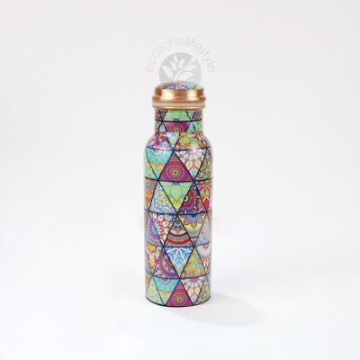 BOUTEILLE EN CUIVRE IMPRIMÉ ÉDITION LIMITÉE ELCOBRE PREMIUM - MANDALA 700 ML