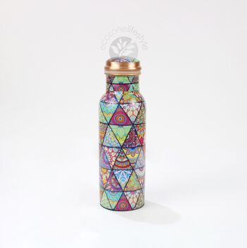 BOUTEILLE EN CUIVRE IMPRIMÉ ÉDITION LIMITÉE ELCOBRE PREMIUM - MANDALA 700 ML 1