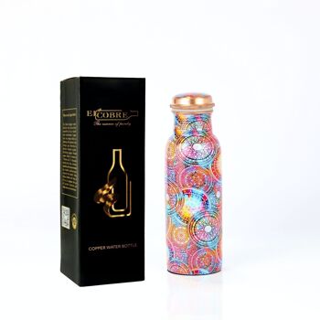 Elcobre premium édition limitée bouteille en cuivre imprimé – Circle Mandala 700 ml 3