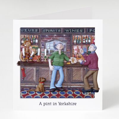 A pint in Yorkshire blank card by Erica Sturla